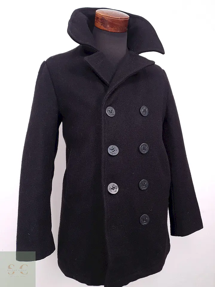 Abrigo Dur O Jac By Schott NYC Marinero Negro Lana Talla S 7