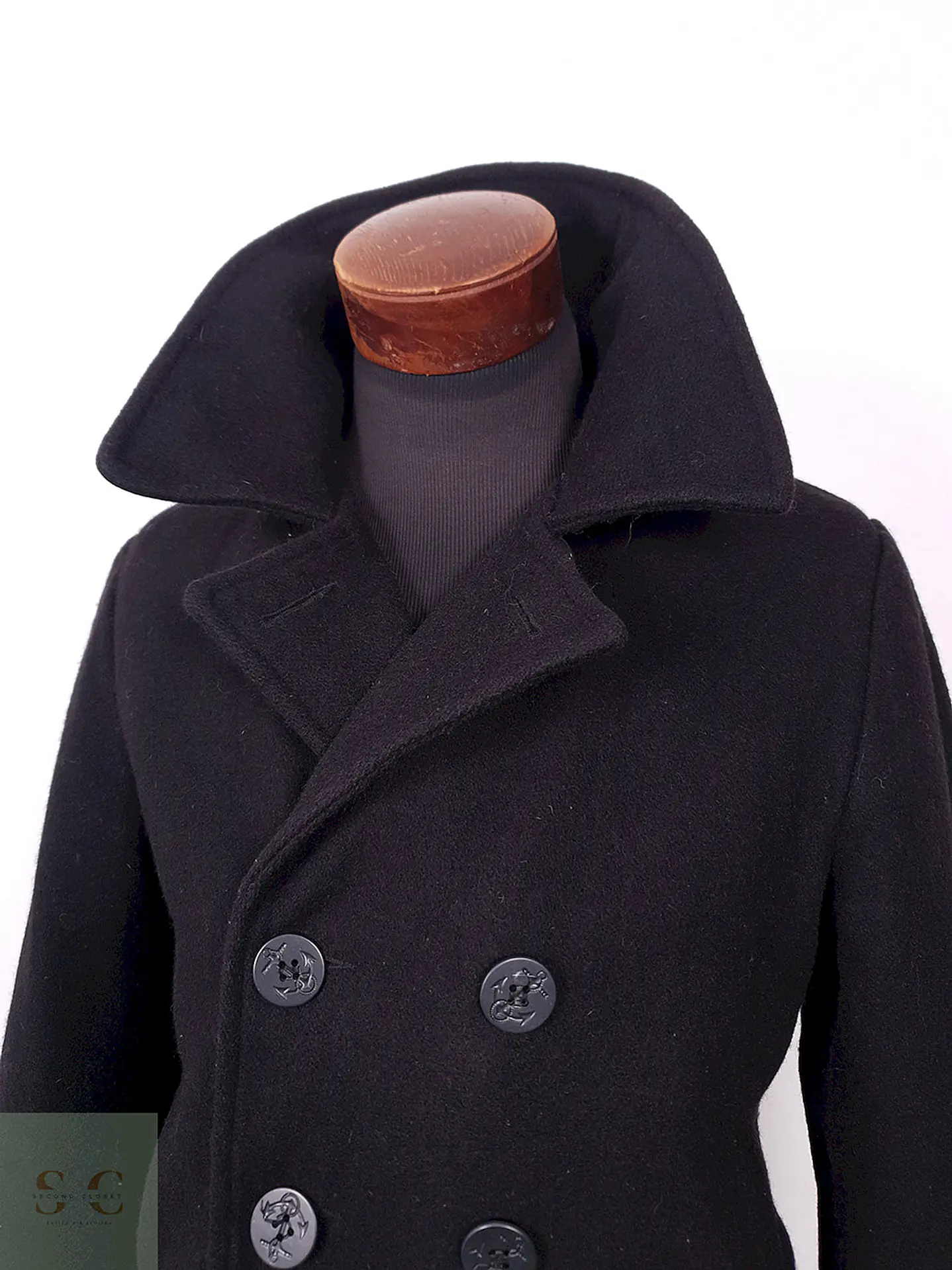 Abrigo Dur O Jac By Schott NYC Marinero Negro Lana Talla S 8