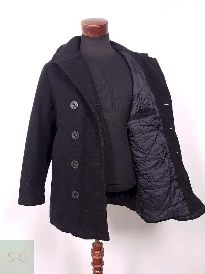 Abrigo Dur O Jac By Schott NYC Marinero Negro Lana Talla S 12