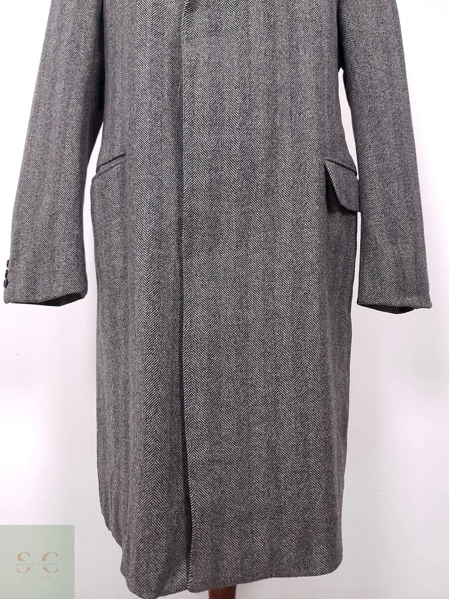 Abrigo Austin Reed 100% Lana Virgen Gris Talla LXL 3