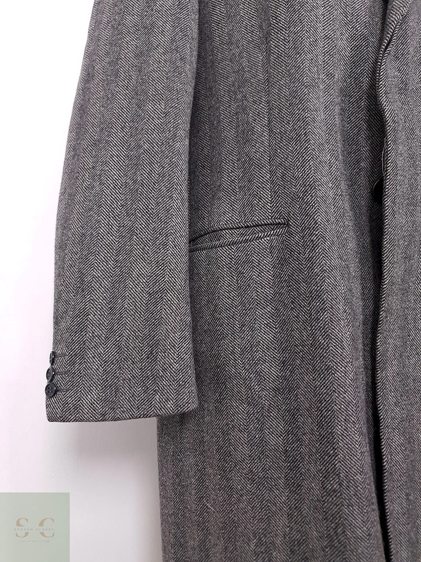 Abrigo Austin Reed 100% Lana Virgen Gris Talla LXL 4