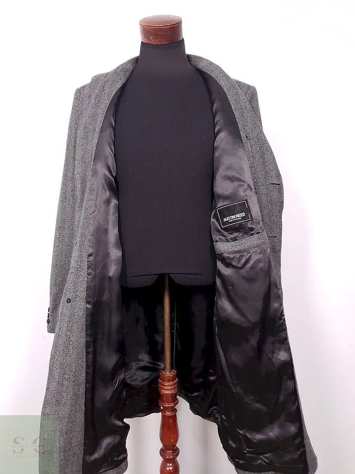 Abrigo Austin Reed 100% Lana Virgen Gris Talla LXL 15