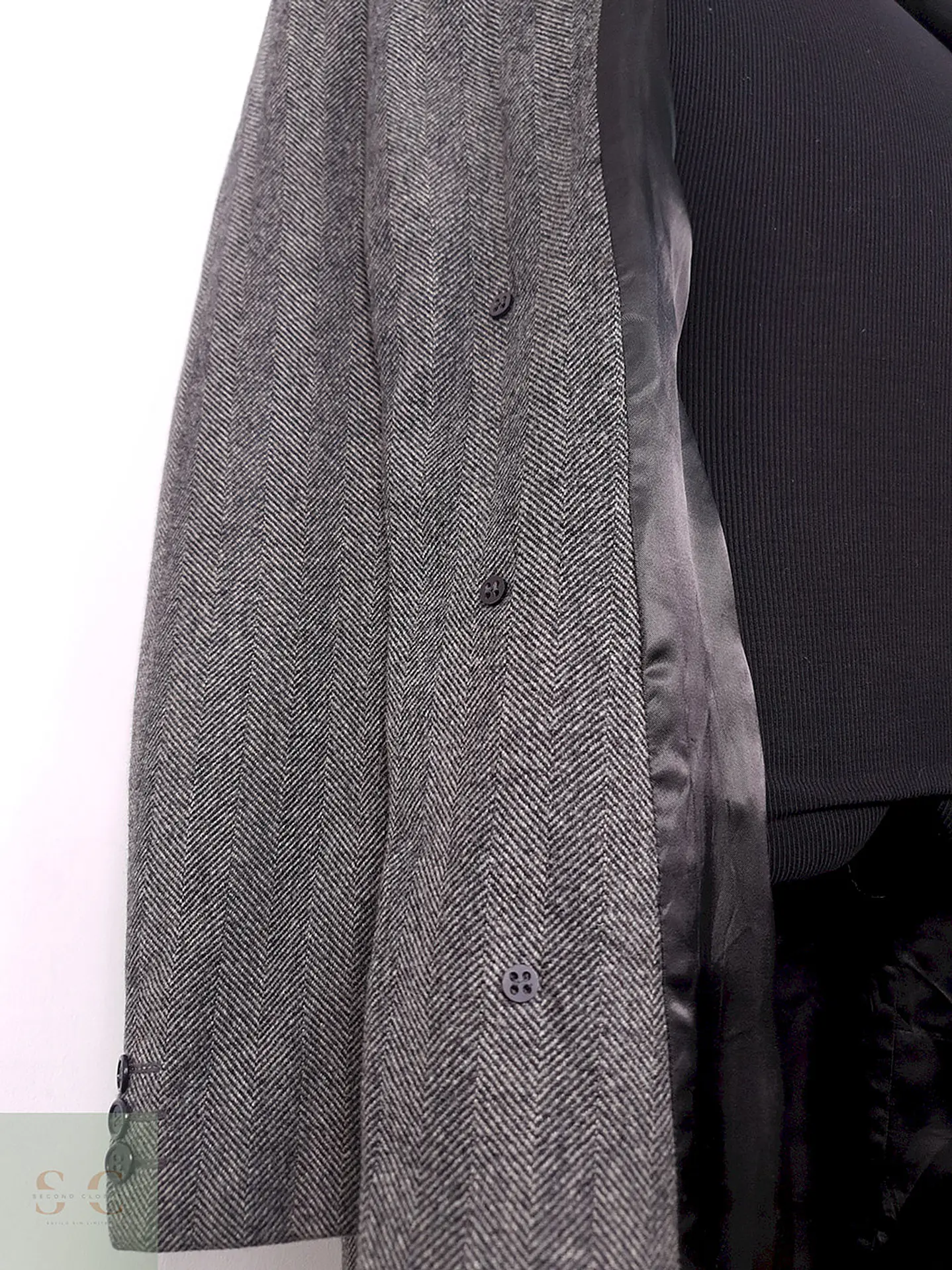 Abrigo Austin Reed 100% Lana Virgen Gris Talla LXL 16