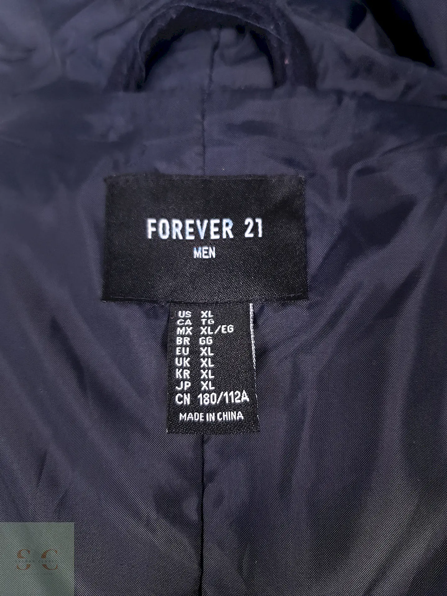 Abrigo Forever 21 Azul con Gorro 50% Lana Talla ML 11