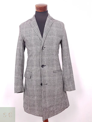 Abrigo Primark Gris 50% Lana Talla S