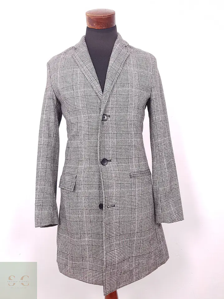 Abrigo Primark Gris 50% Lana Talla S 1