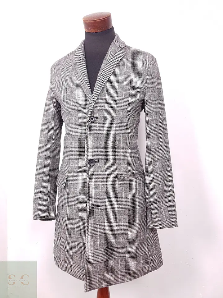 Abrigo Primark Gris 50% Lana Talla S 2