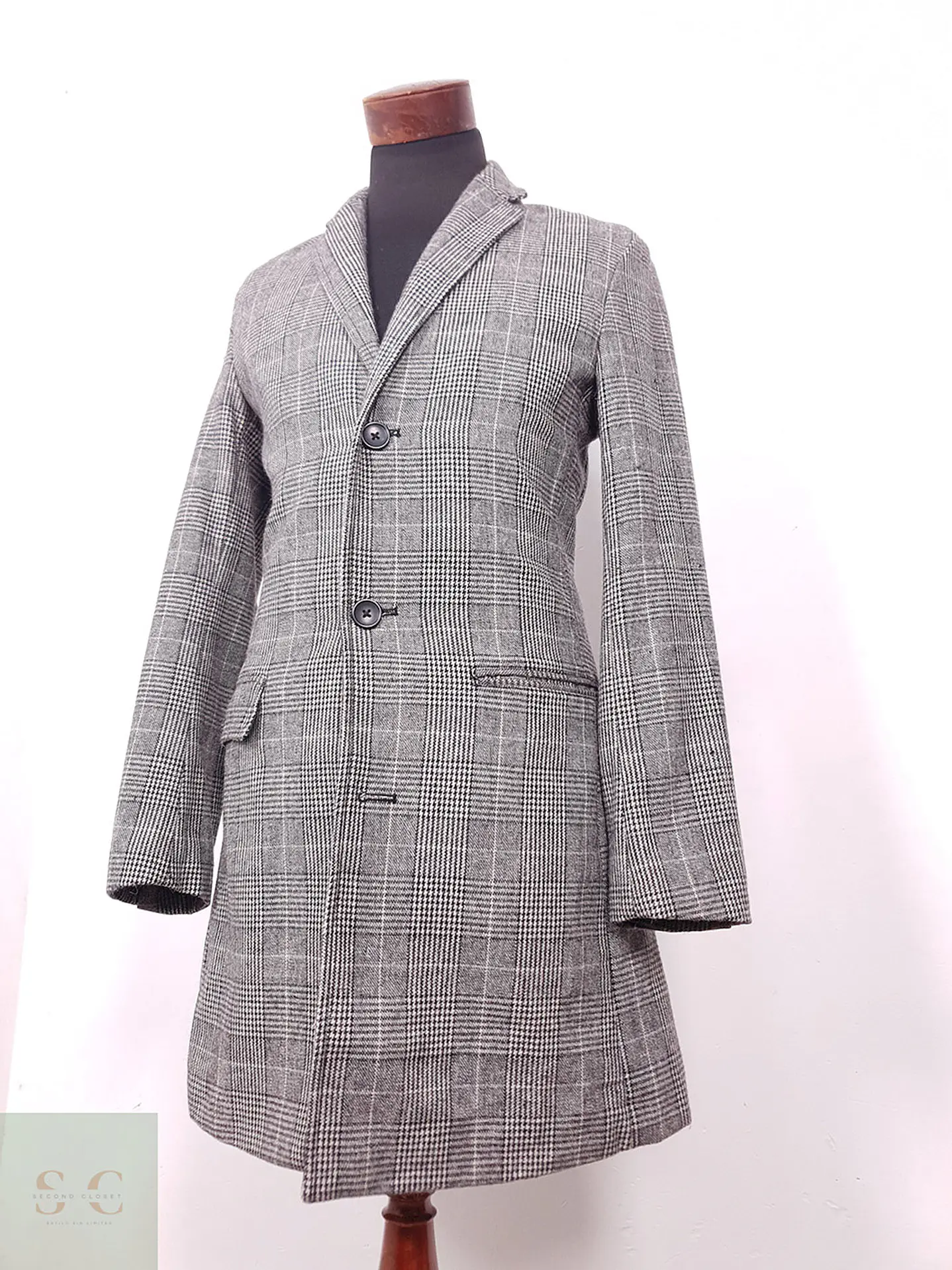 Abrigo Primark Gris 50% Lana Talla S 3