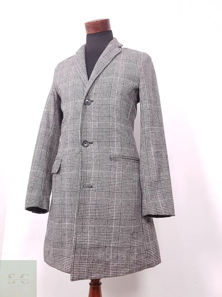 Abrigo Primark Gris 50% Lana Talla S 3