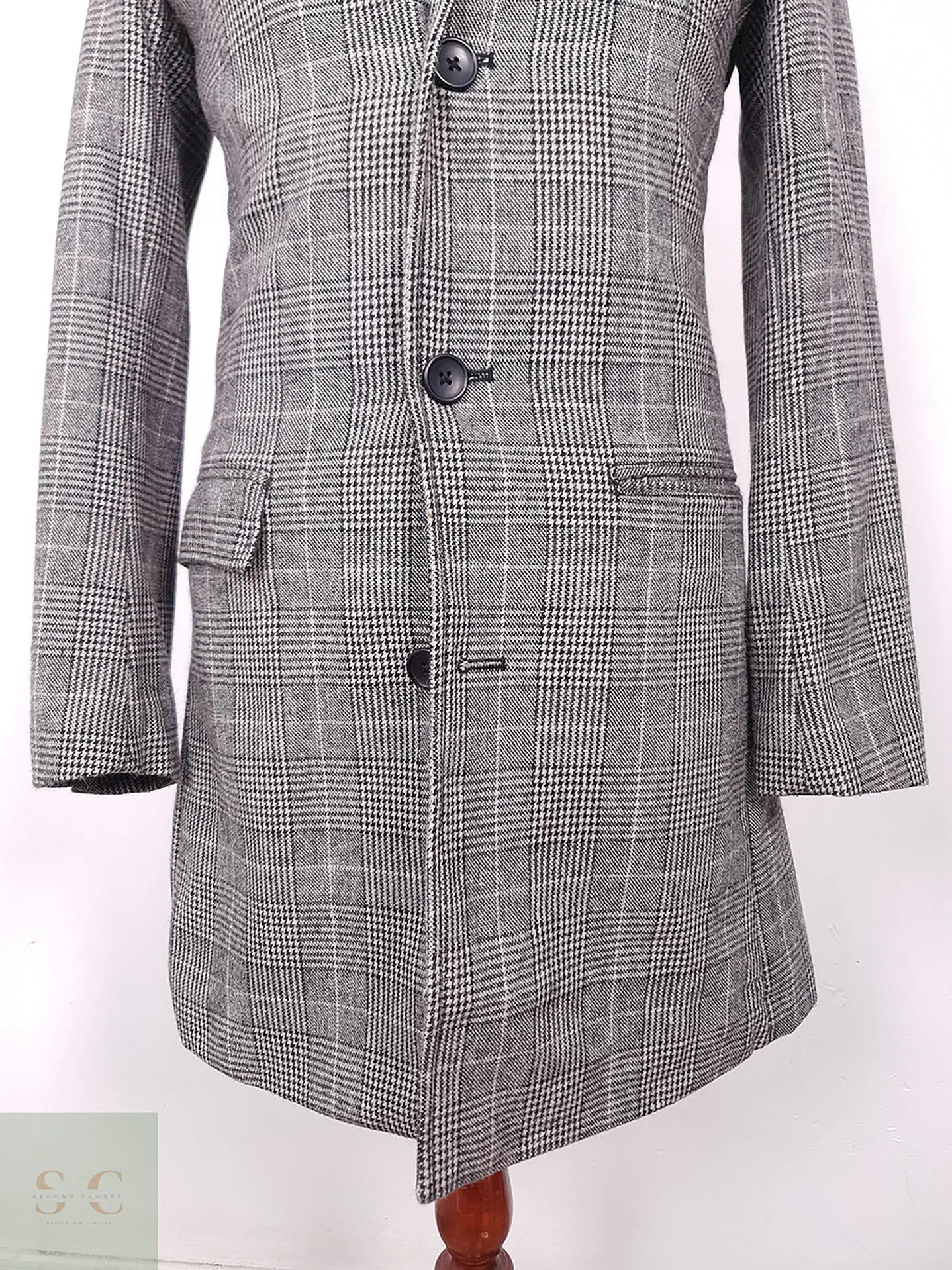 Abrigo Primark Gris 50% Lana Talla S 4