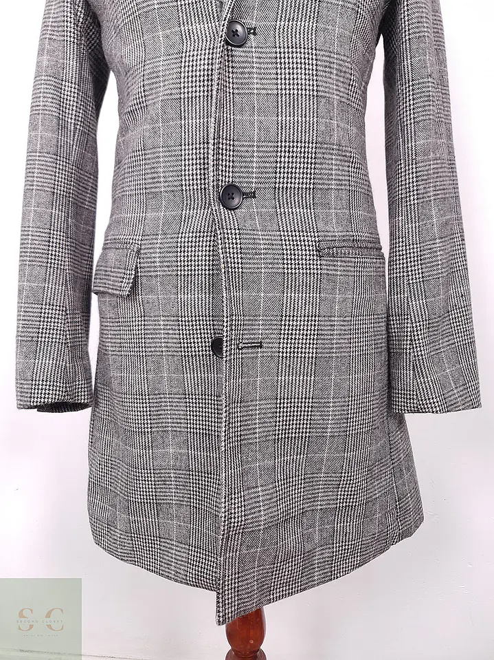 Abrigo Primark Gris 50% Lana Talla S 4