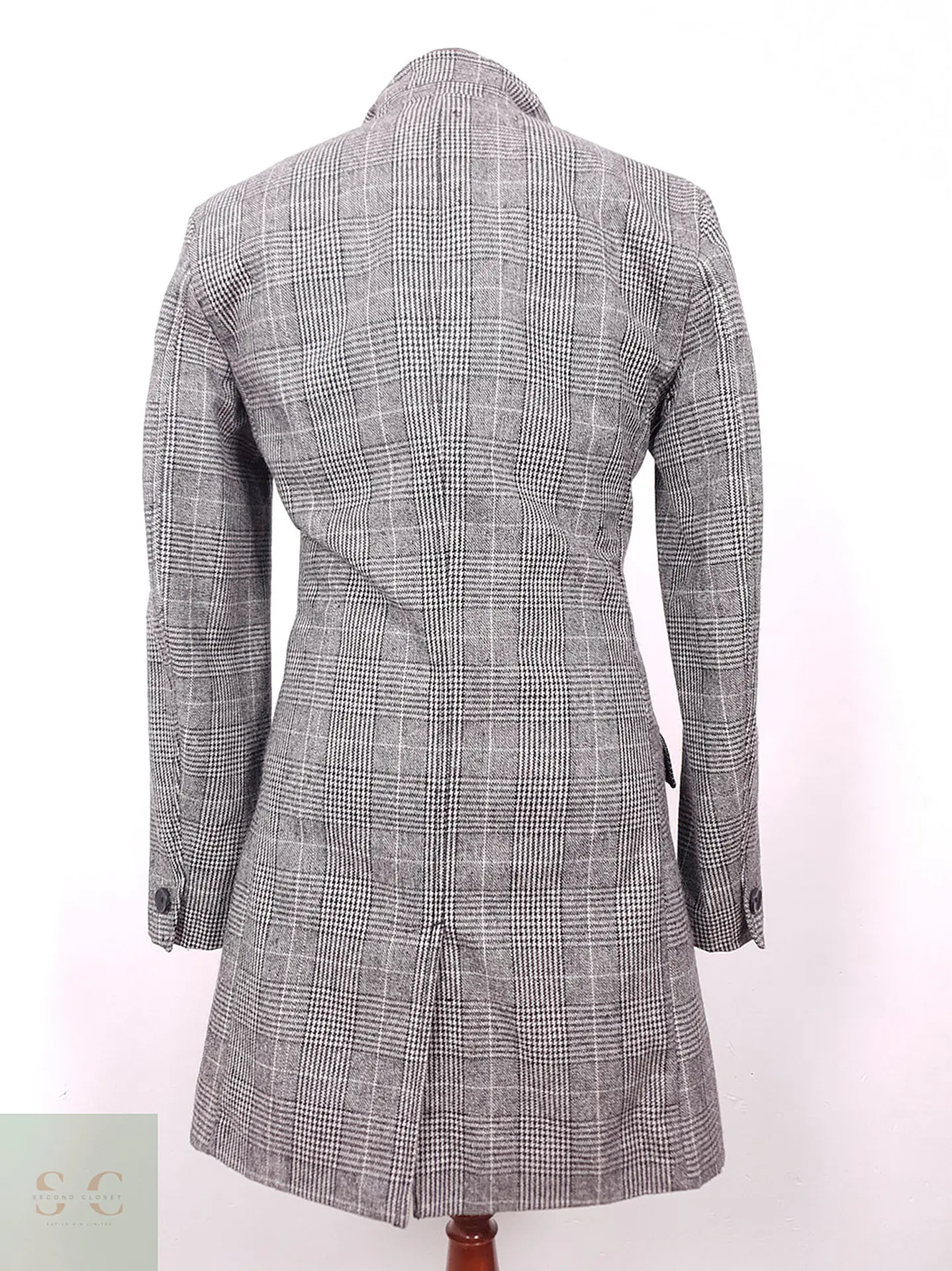 Abrigo Primark Gris 50% Lana Talla S 8