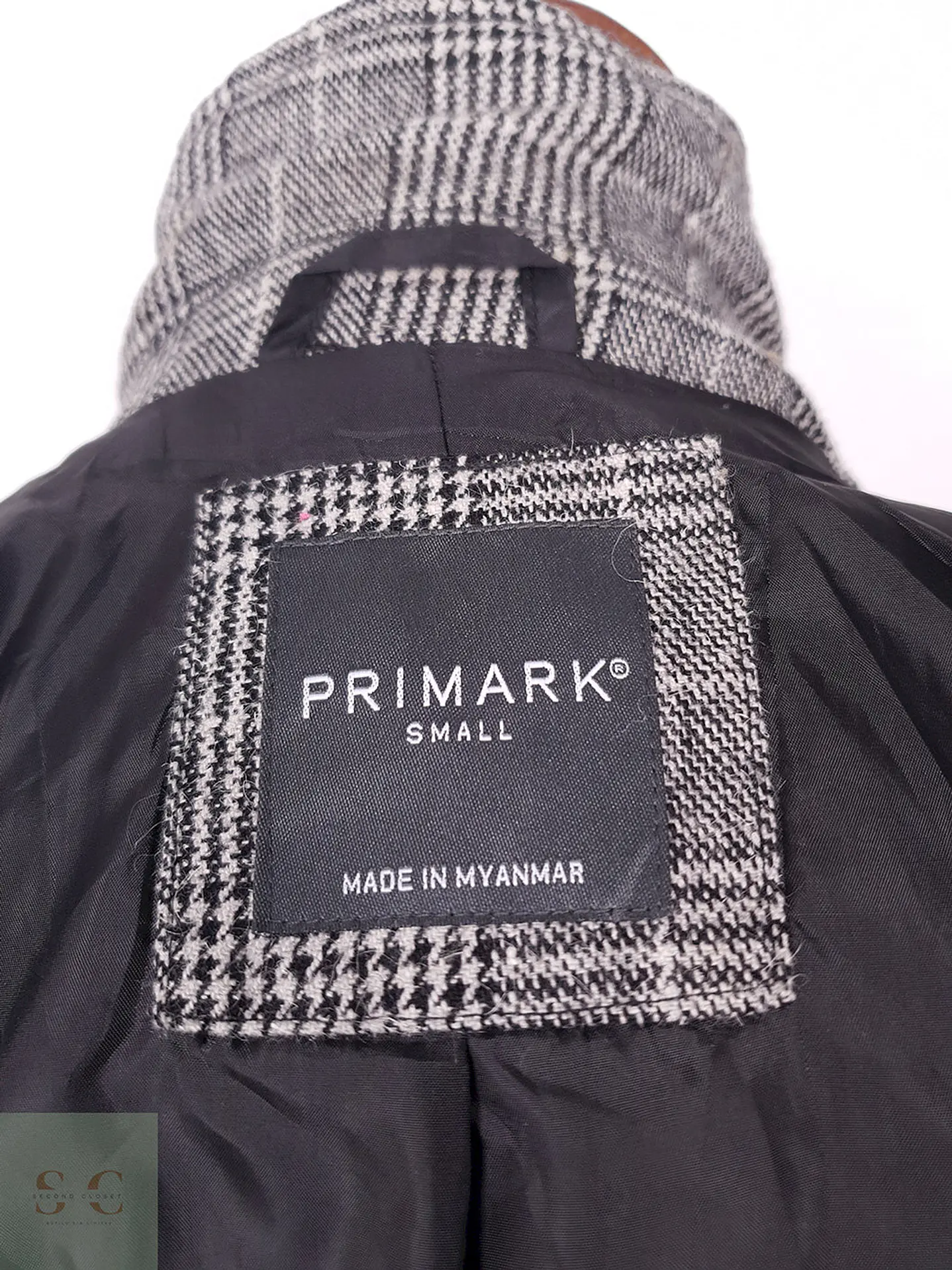 Abrigo Primark Gris 50% Lana Talla S 13