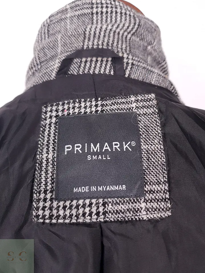 Abrigo Primark Gris 50% Lana Talla S 13