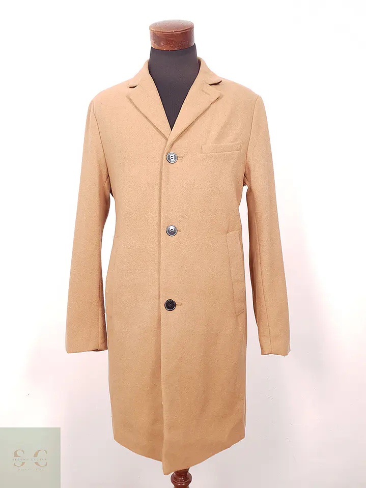 Abrigo H&M Camel 50% Lana Talla M 1
