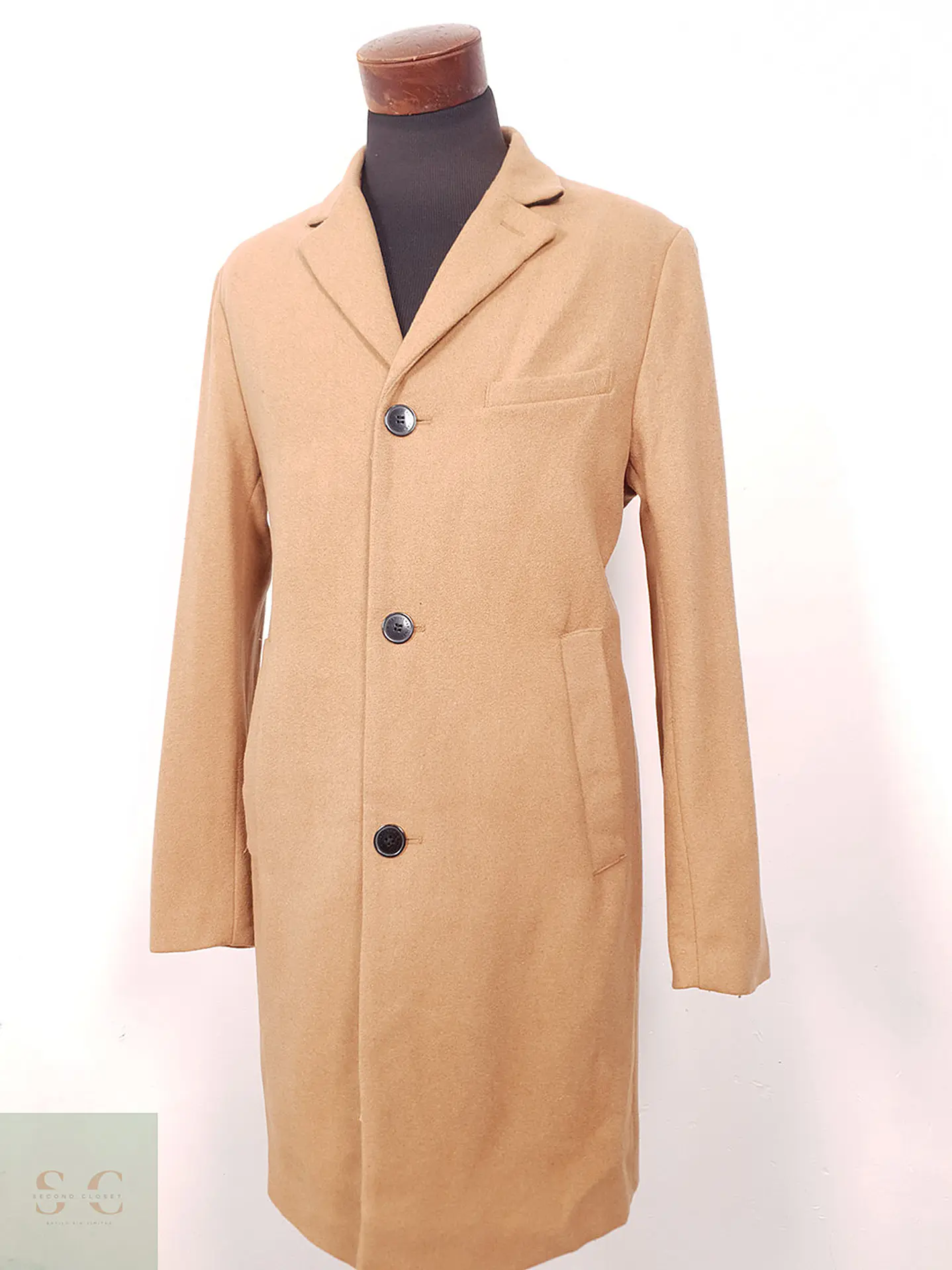 Abrigo H&M Camel 50% Lana Talla M 2