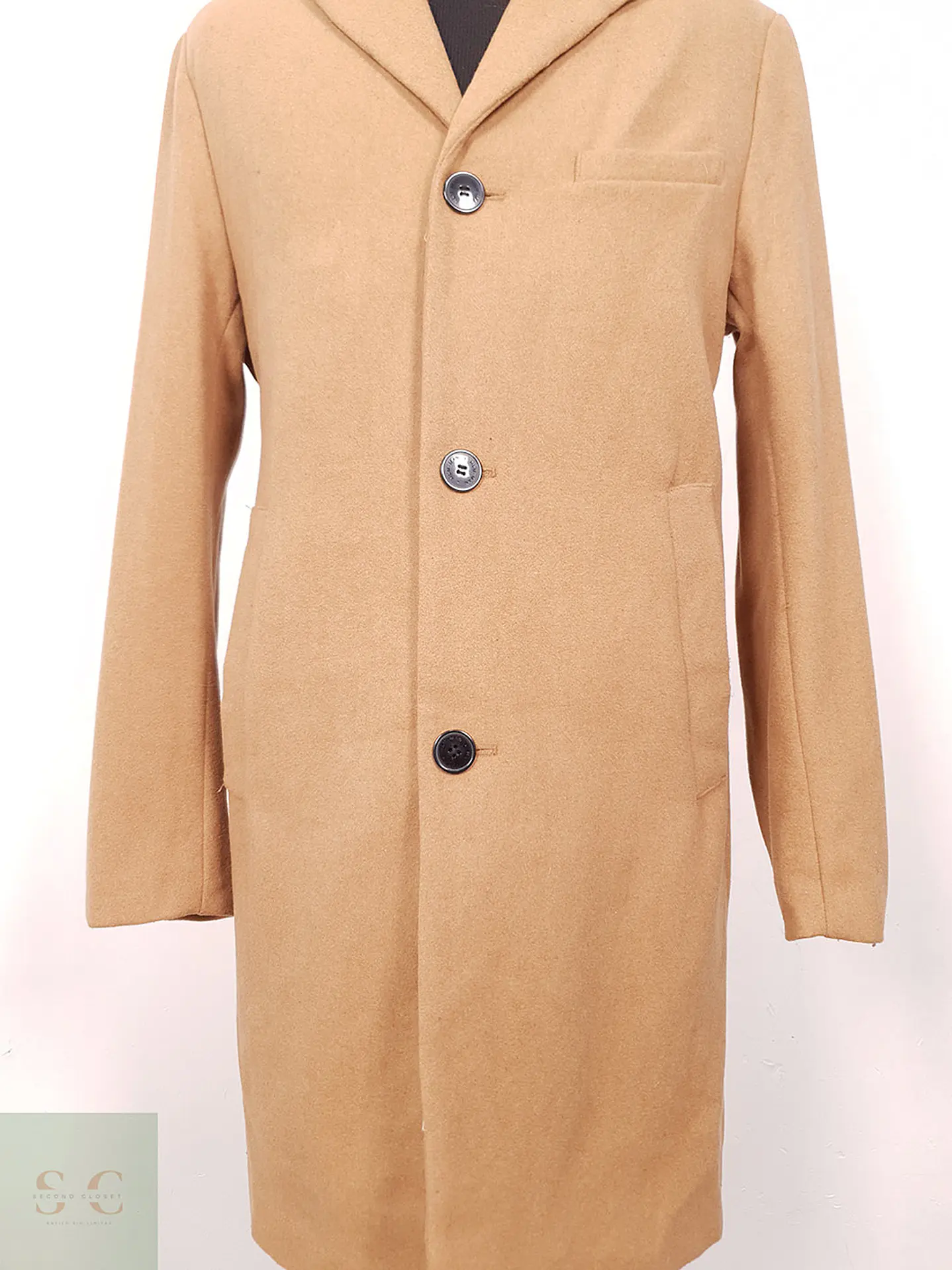 Abrigo H&M Camel 50% Lana Talla M 3