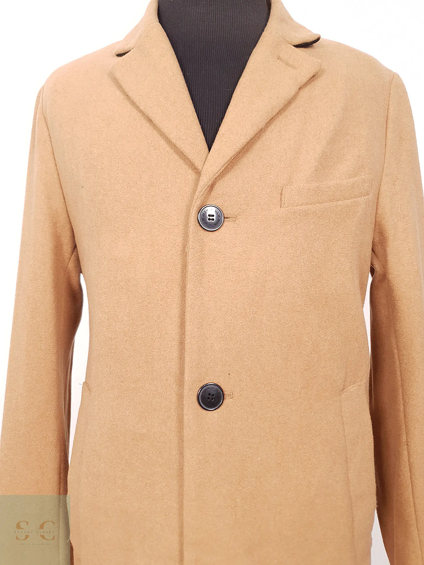 Abrigo H&M Camel 50% Lana Talla M 4