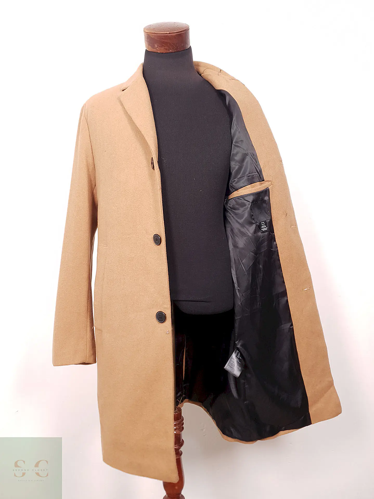 Abrigo H&M Camel 50% Lana Talla M 10