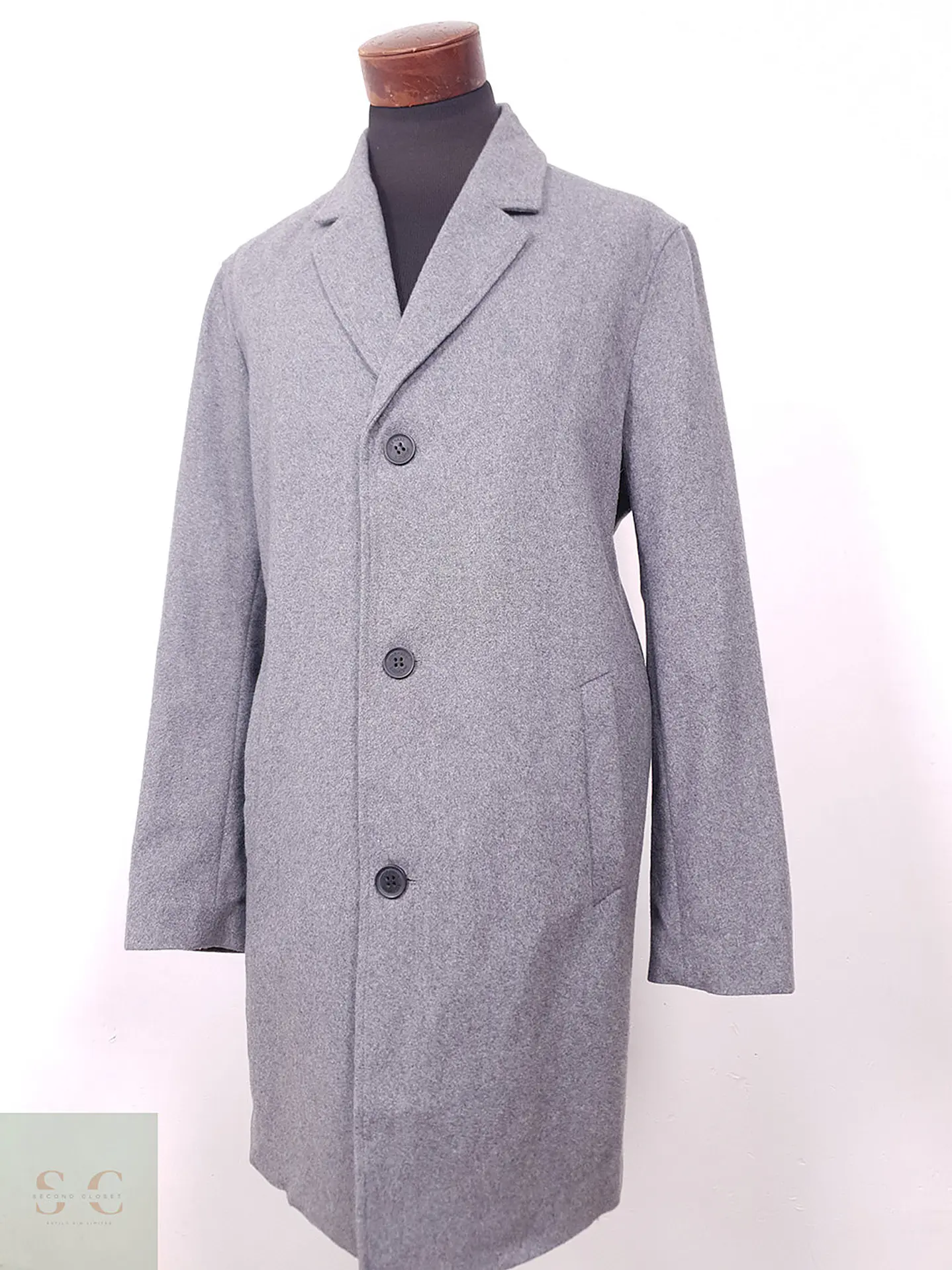 Abrigo Cole Haan Signature Gris 60% Lana Talla L 2