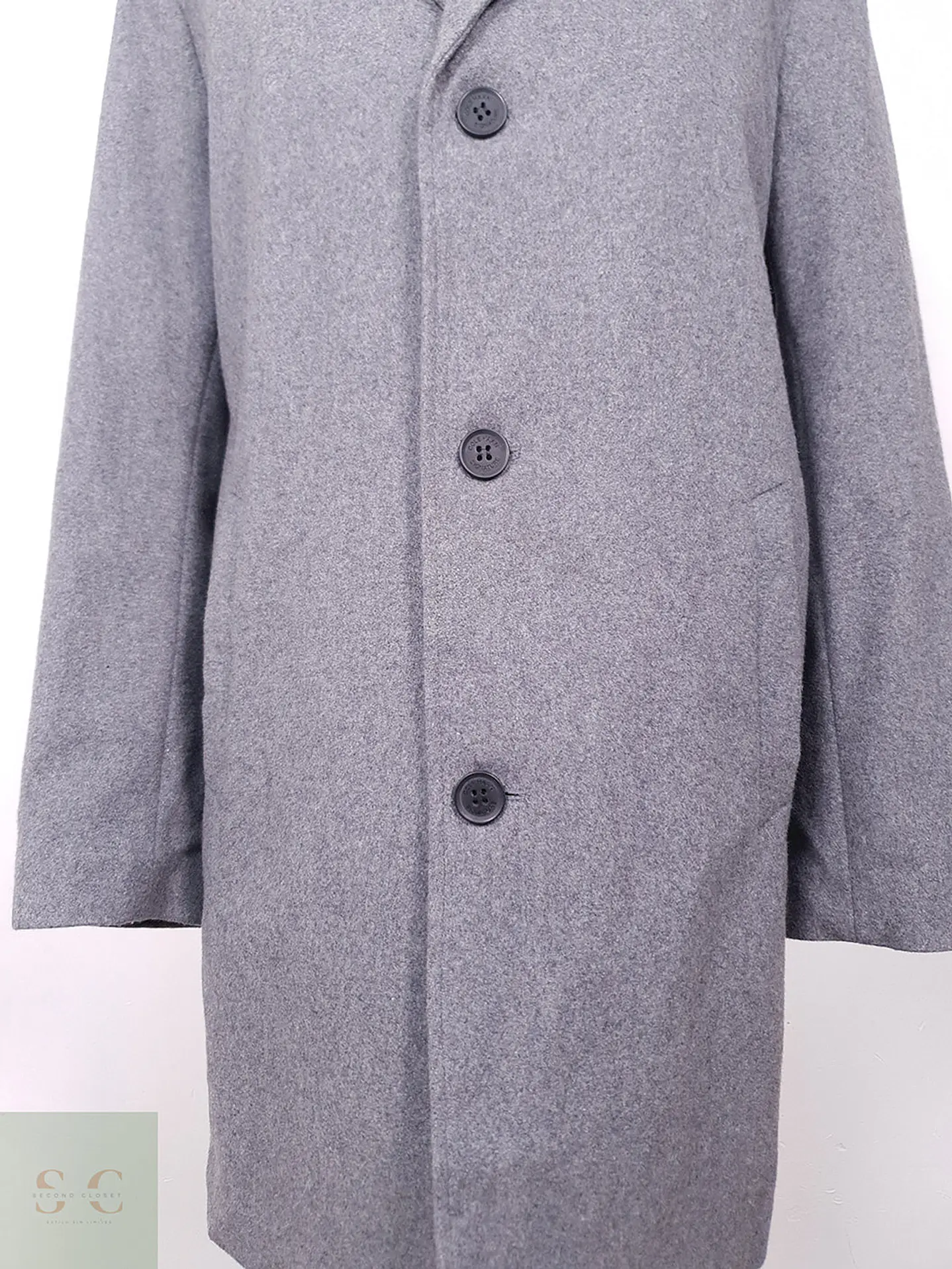 Abrigo Cole Haan Signature Gris 60% Lana Talla L 3