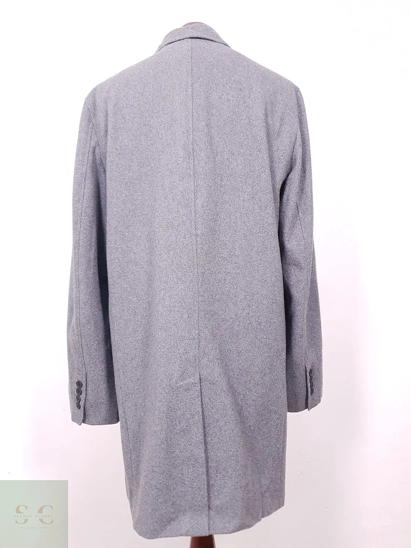 Abrigo Cole Haan Signature Gris 60% Lana Talla L 12