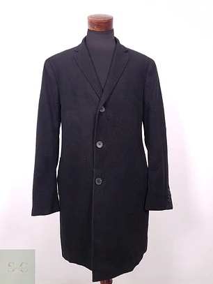 Abrigo Nordstrom Rack Negro Mezcla Lana Talla XL