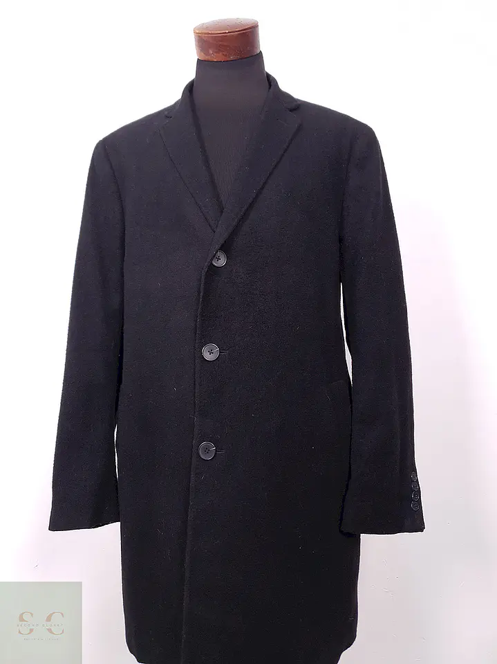 Abrigo Nordstrom Rack Negro Mezcla Lana Talla XL 2