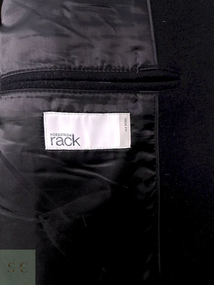 Abrigo Nordstrom Rack Negro Mezcla Lana Talla XL 6