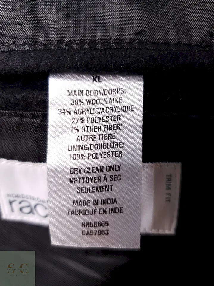 Abrigo Nordstrom Rack Negro Mezcla Lana Talla XL 7