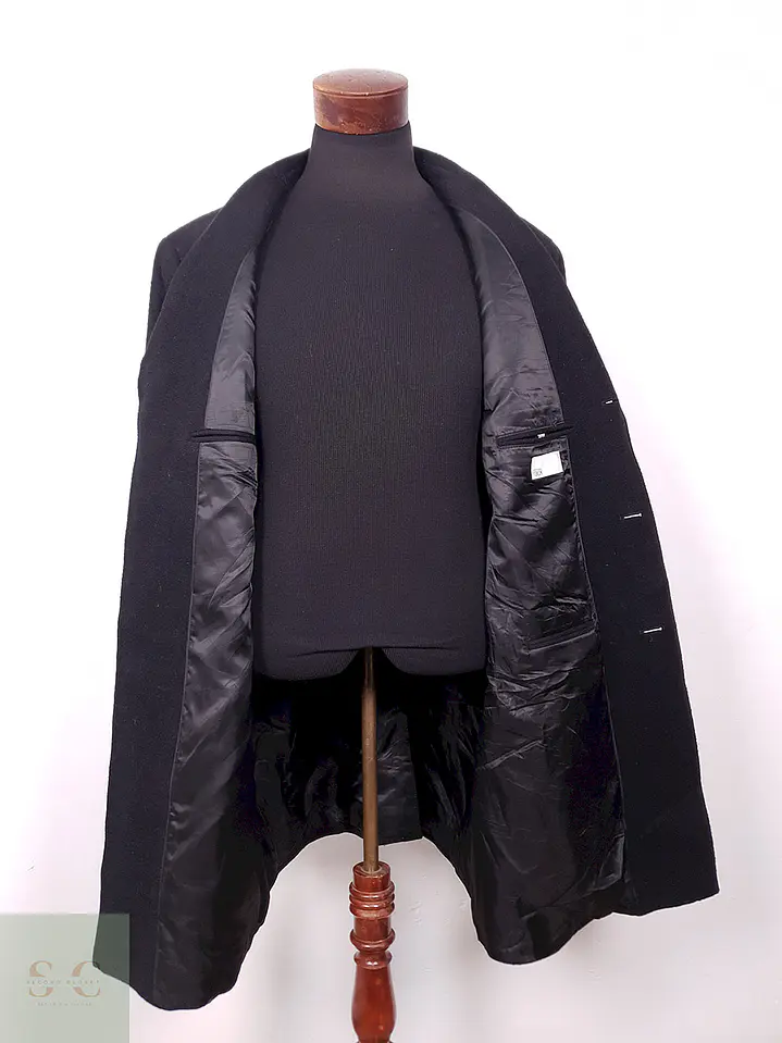 Abrigo Nordstrom Rack Negro Mezcla Lana Talla XL 9