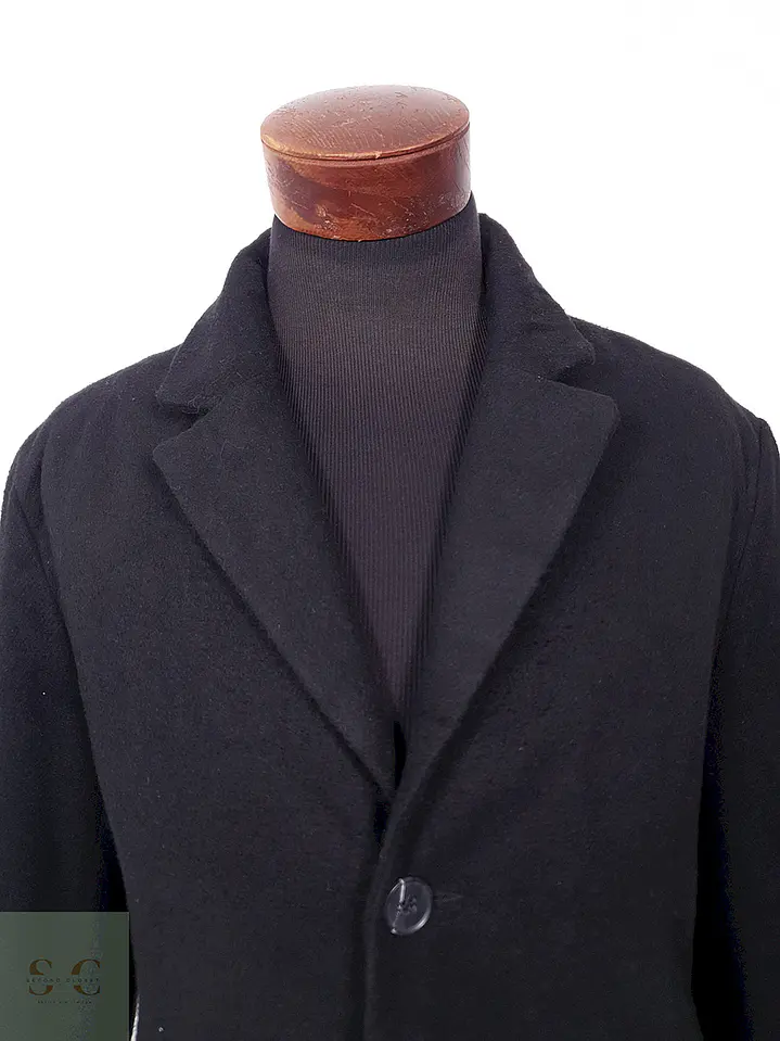 Abrigo J.M. Haggar Negro Mezcla Lana Talla L 5