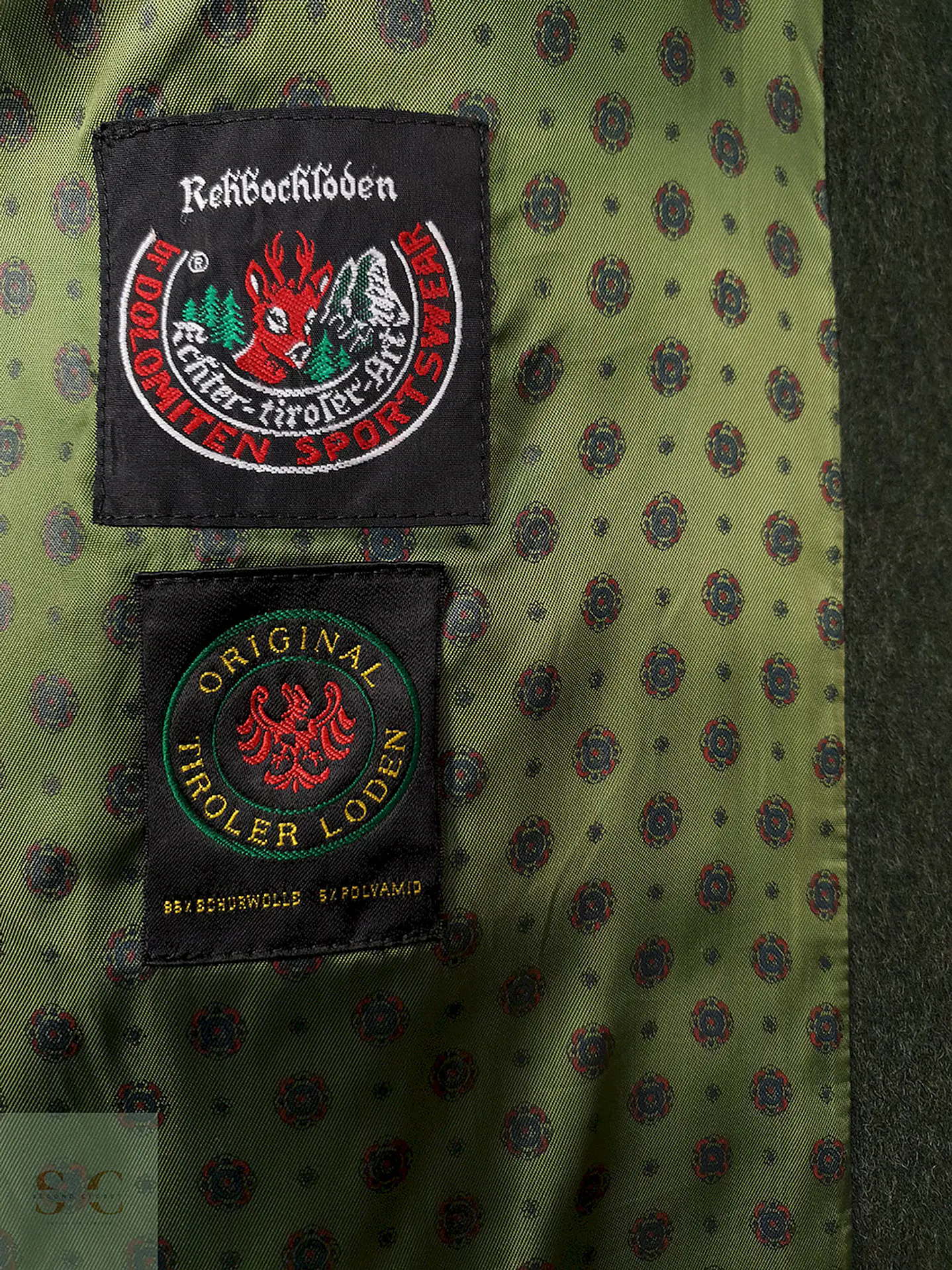 Abrigo Dolomiten Tiroler Loden Verde 100% Lana Virgen Talla L 16
