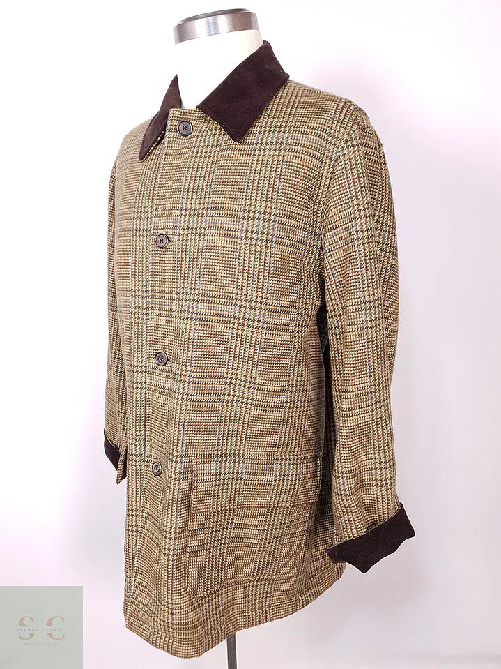 Abrigo Brooks Brothers 100% Lana Escocia Talla L 9