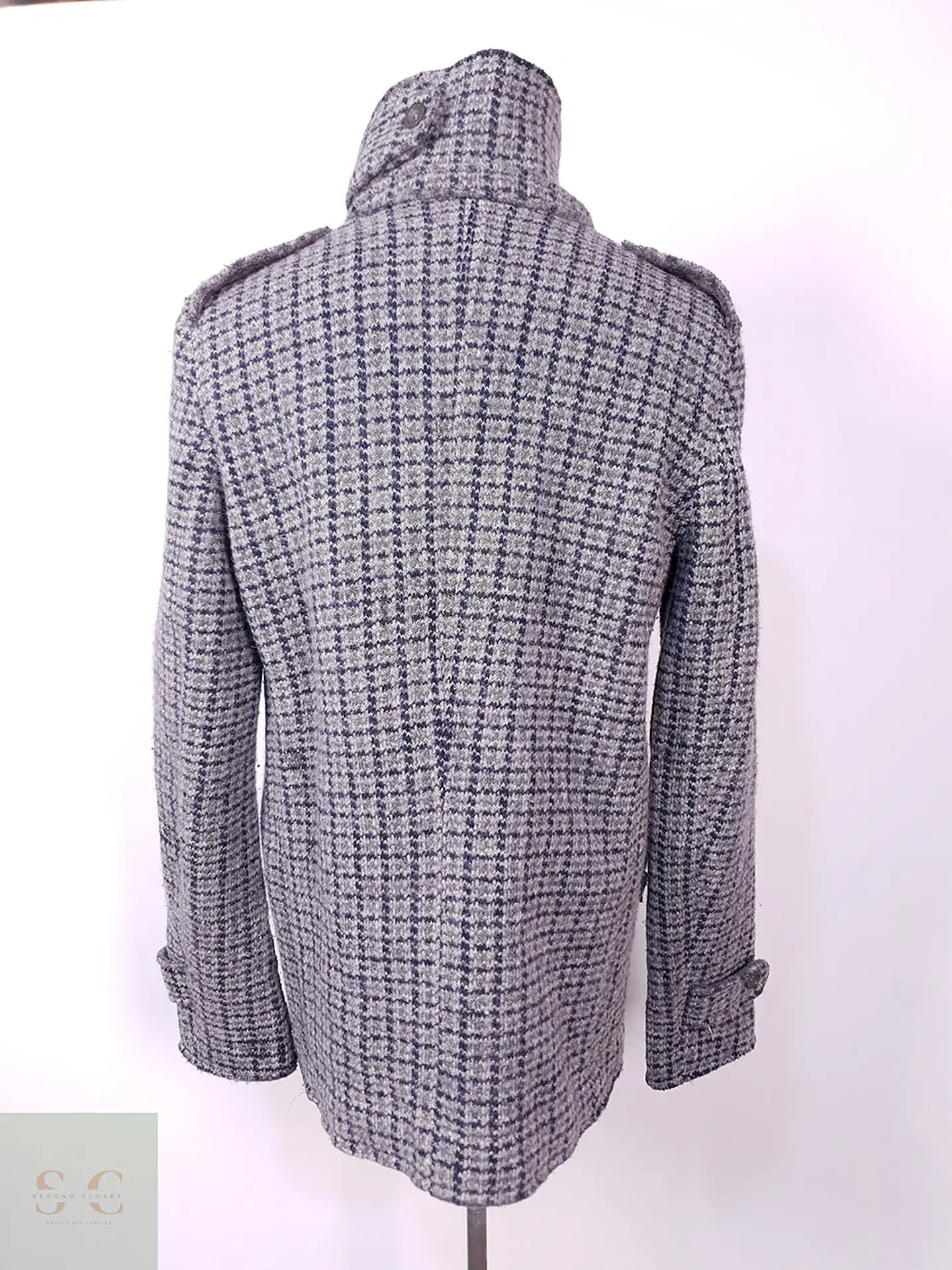 Abrigo Forpen Marinero Plomo Lana Italia Talla M 13