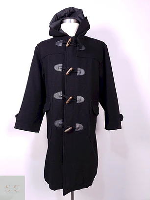 Abrigo Montgomery Johnbull Negro Lana Japón Talla ML
