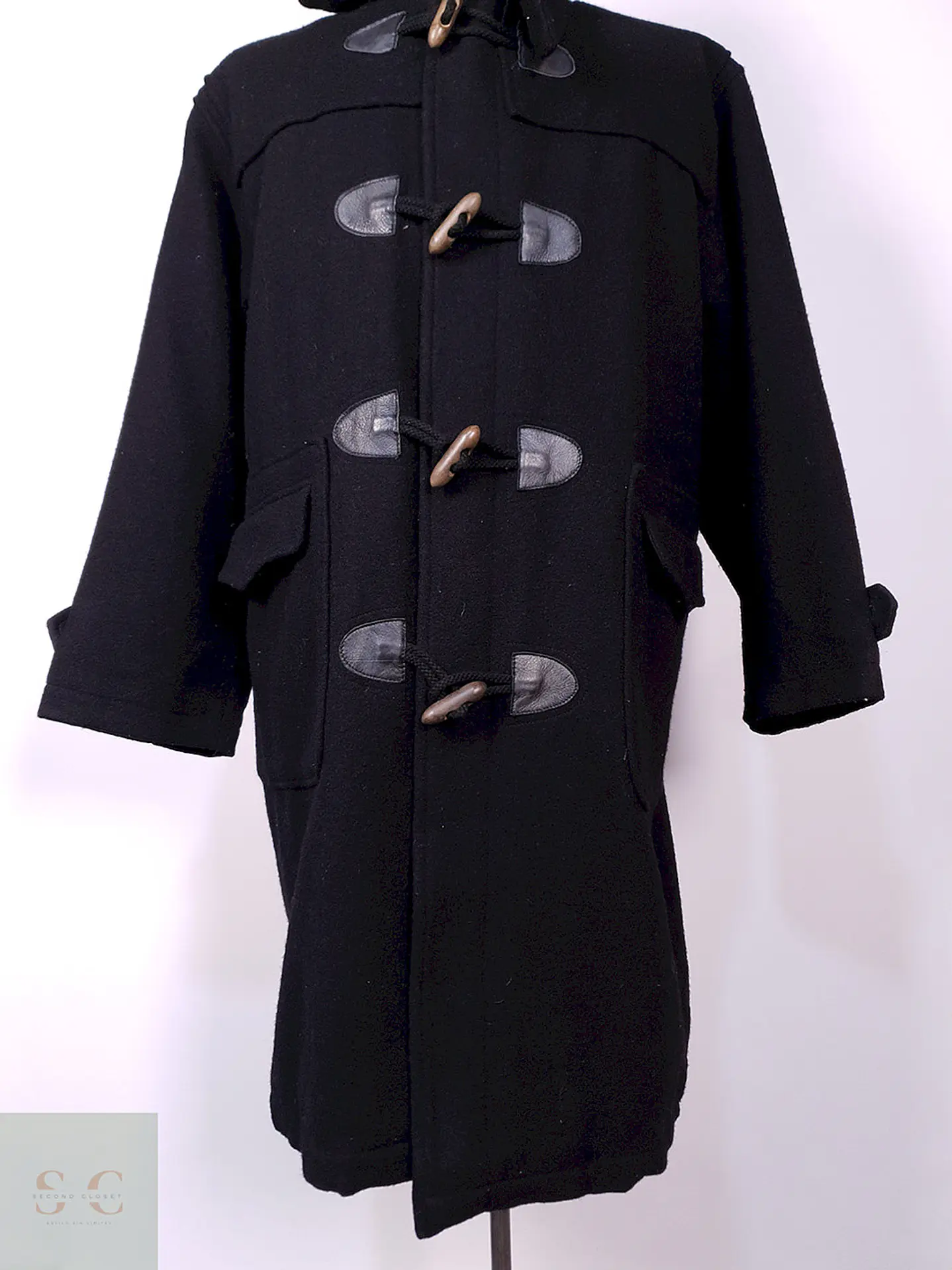 Abrigo Montgomery Johnbull Negro Lana Japón Talla ML 2