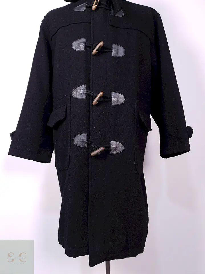 Abrigo Montgomery Johnbull Negro Lana Japón Talla ML 2