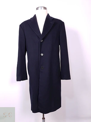 Abrigo Michael Kors Largo Azul Lana y Cashmere Talla LXL