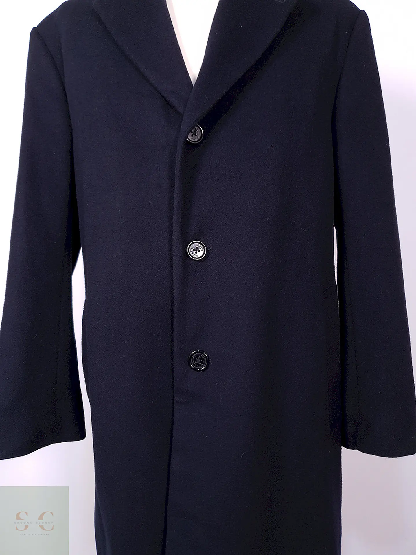 Abrigo Michael Kors Largo Azul Lana y Cashmere Talla LXL 4