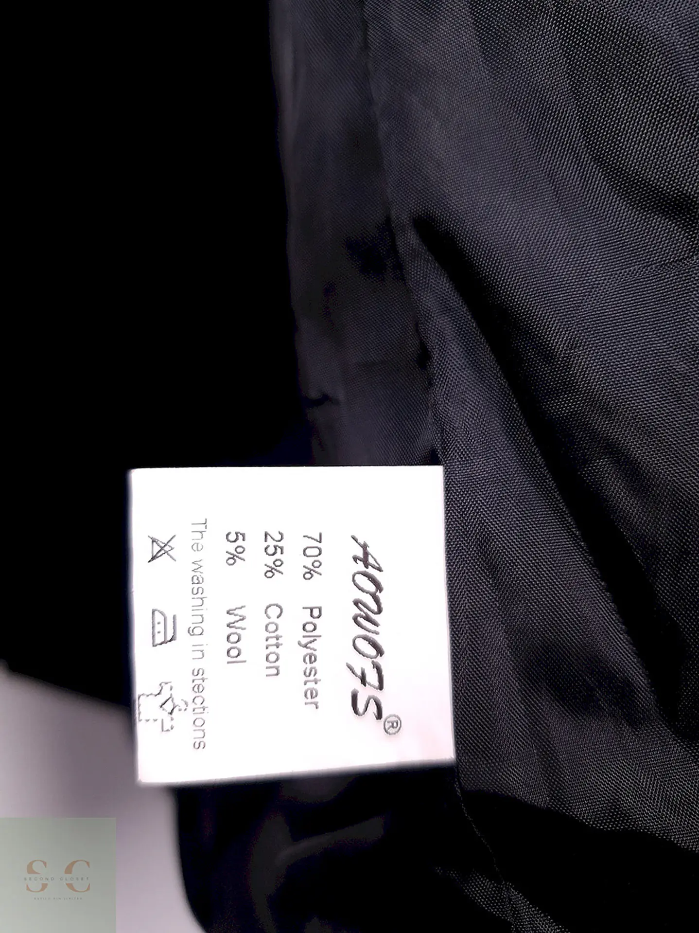 Abrigo Marinero Negro Mezcla Lana Talla M 8