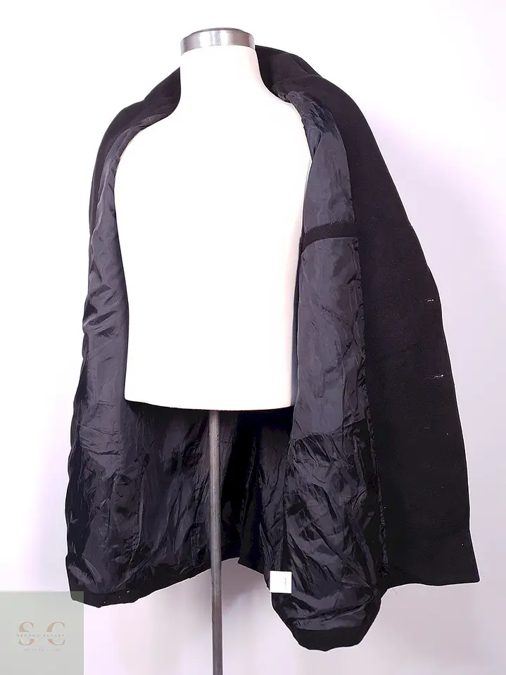 Abrigo Marinero Negro Mezcla Lana Talla M 9