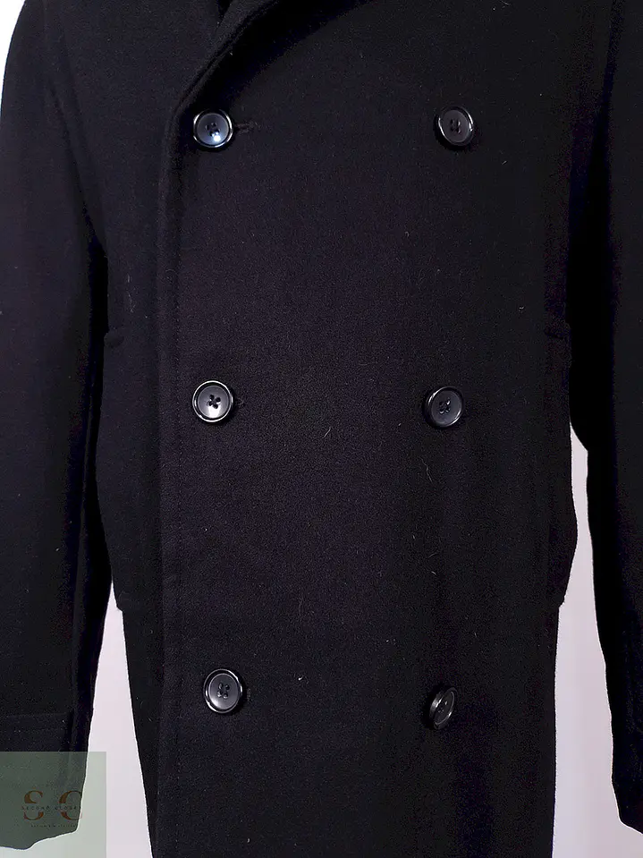 Abrigo Merona Marinero Negro Lana Talla L 4