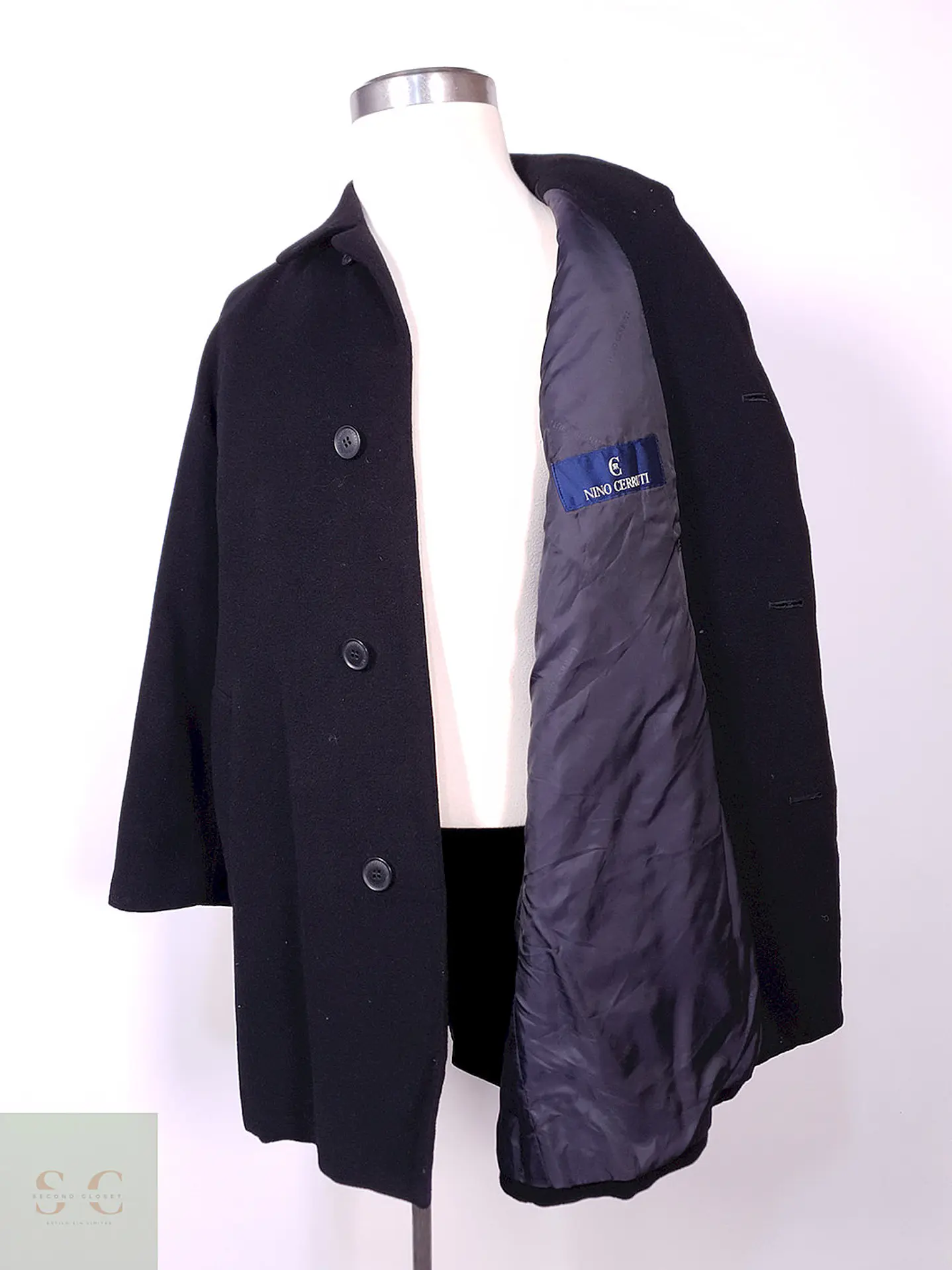 Abrigo Nino Cerruti Azul Japón Lana Talla M 9