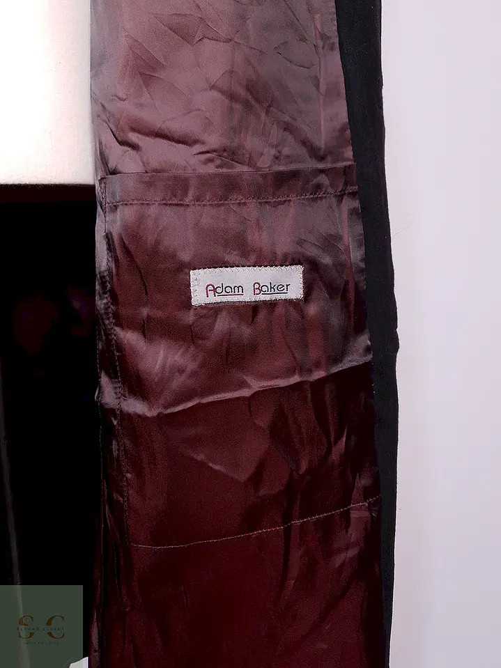 Abrigo Largo Negro Diseño Italiano Lana Talla L 11