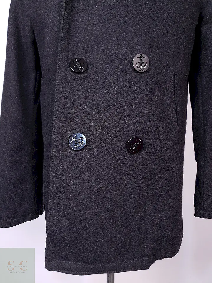 Abrigo Old Navy Marinero Plomo Mezcla Lana Talla S 3