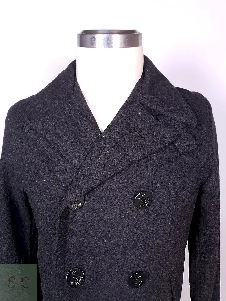 Abrigo Old Navy Marinero Plomo Mezcla Lana Talla S 5