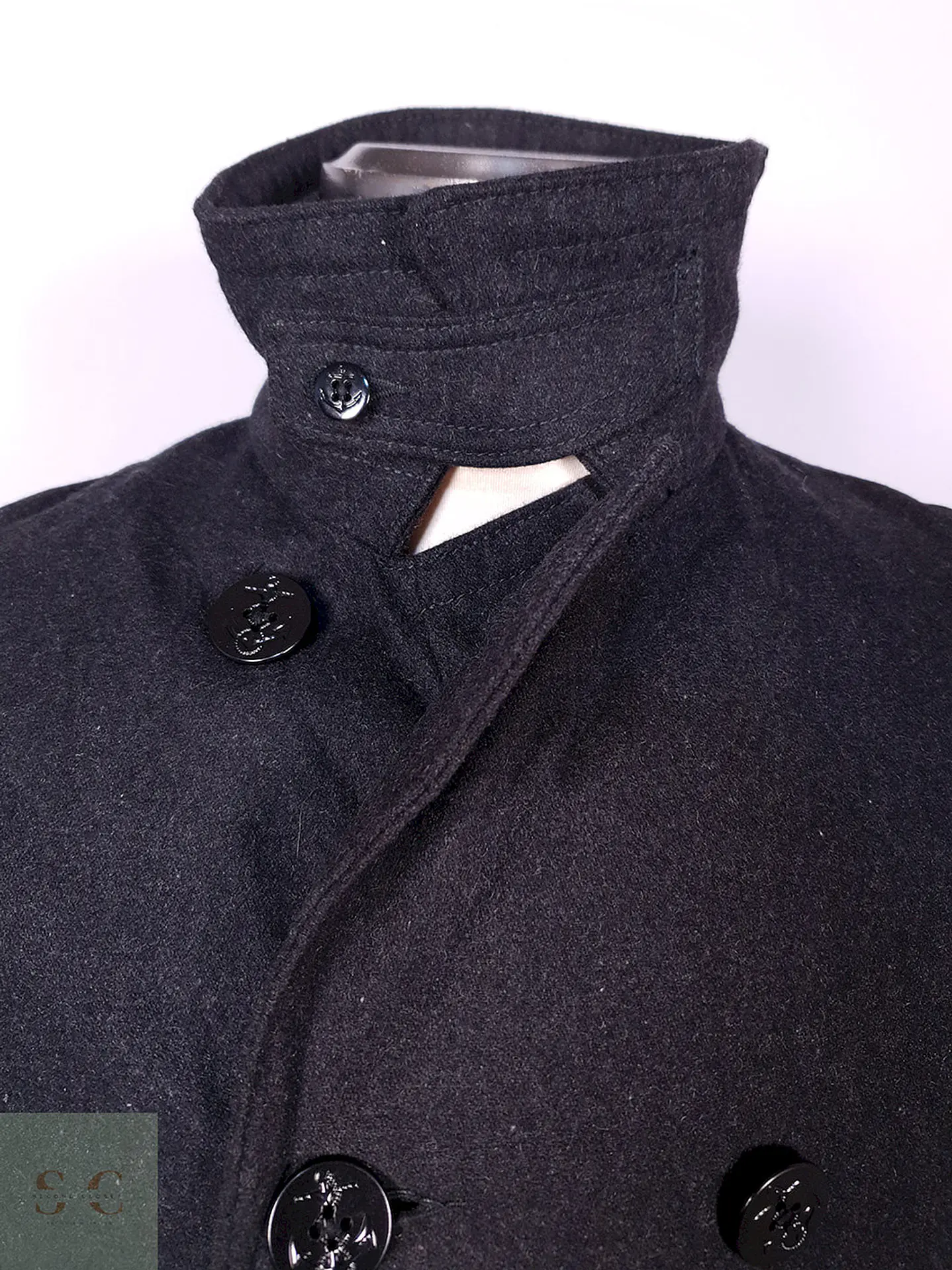 Abrigo Old Navy Marinero Plomo Mezcla Lana Talla S 6