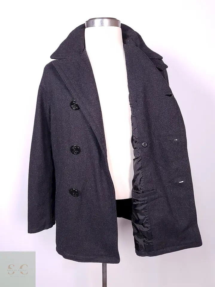 Abrigo Old Navy Marinero Plomo Mezcla Lana Talla S 11