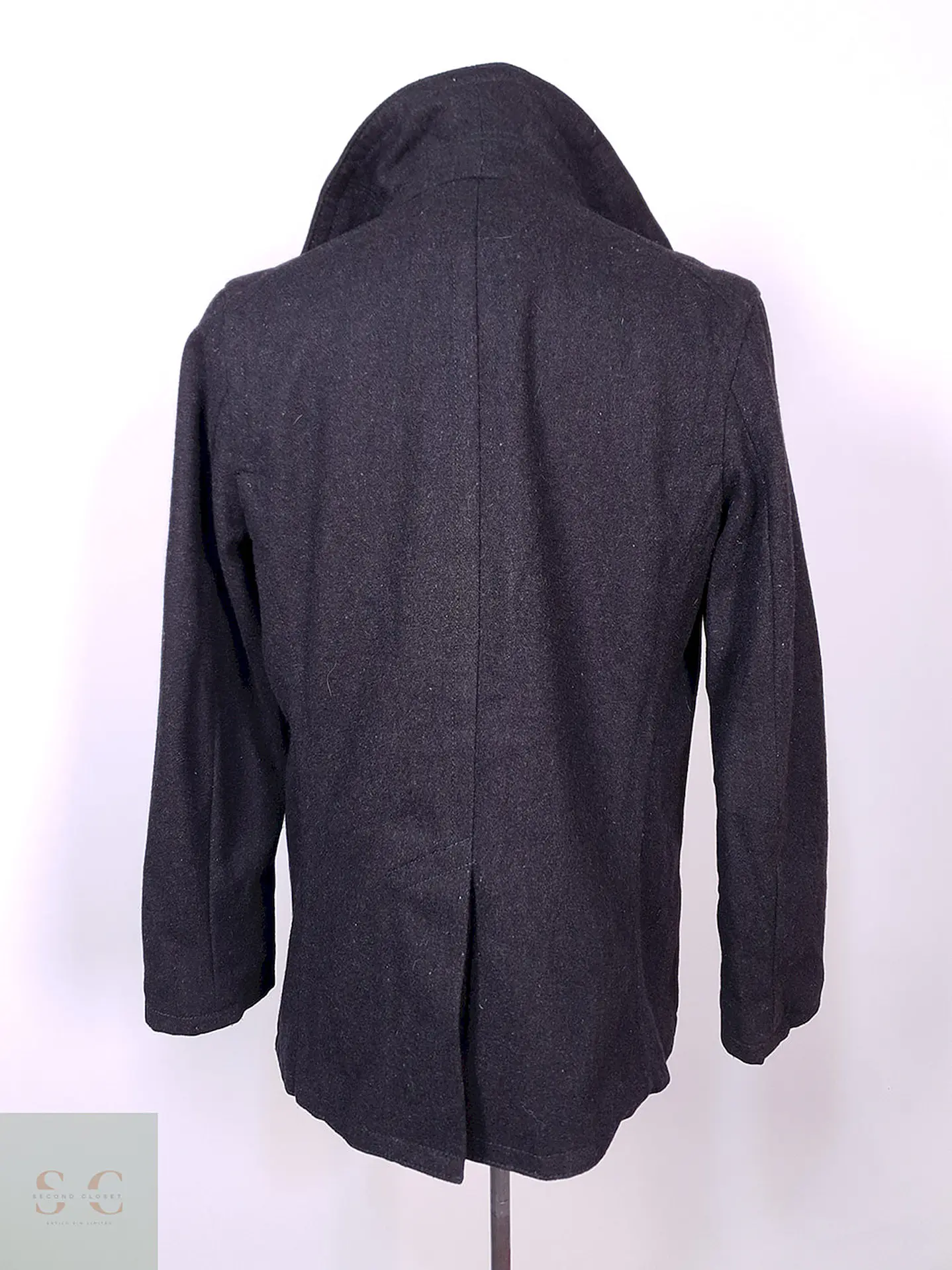 Abrigo Old Navy Marinero Plomo Mezcla Lana Talla S 12